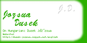 jozsua dusek business card